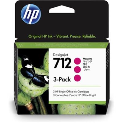 HP 712 Magenta Kırmızı 29ML 3Lü Paket Plotter Kartuşu 3ED78A