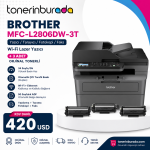 BROTHER MFC-L2806DW-3T Kompakt MFP MONO LAZER YAZICI Dubleks ADF FAKS A4 34ppm (3 TAM DOLU TONERLİ)