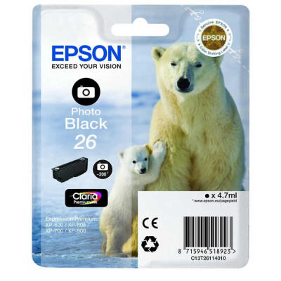 Epson 26-T2611-C13T26114020 Foto Siyah Orijinal Kartuş