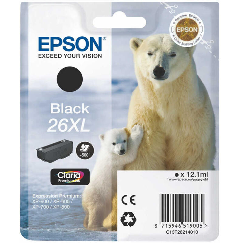 Epson 26Xl-T2621-C13T26214020 Siyah Orijinal Kartuş