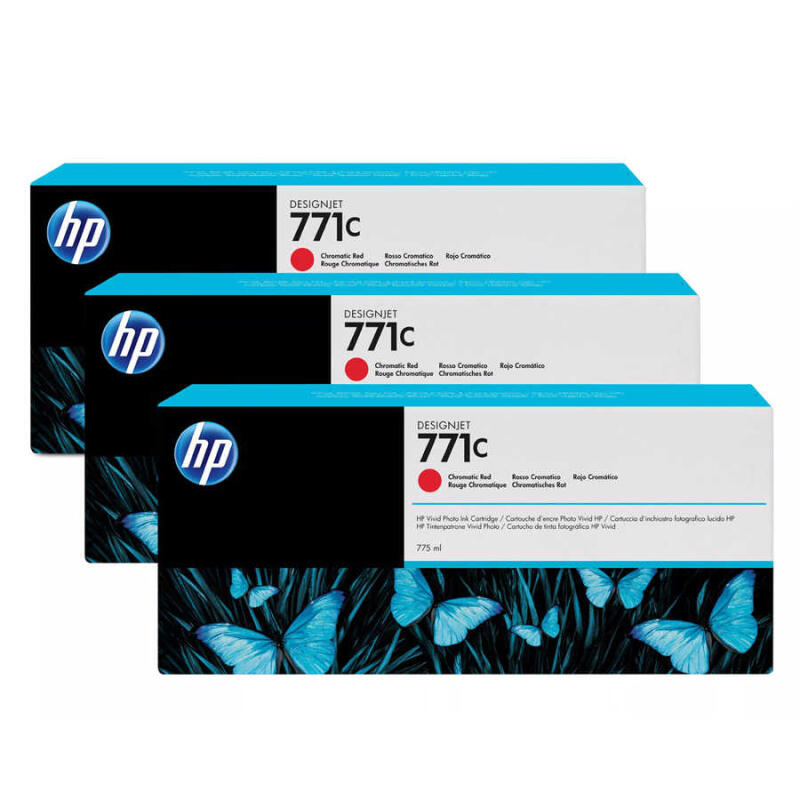 Hp 771C-B6Y32A Kromatik Kırmızı Orijinal Kartuş 3Lü Paket