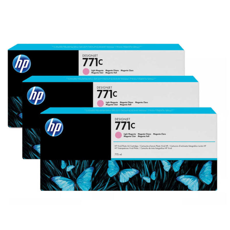 Hp 771C-B6Y35A Açık Kırmızı Orijinal Kartuş 3Lü Paket