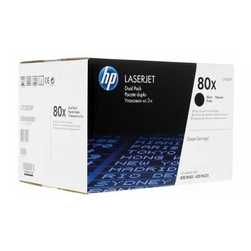 Hp 80X-Cf280Xf Orijinal Toner Yüksek Kapasiteli İkili Paket