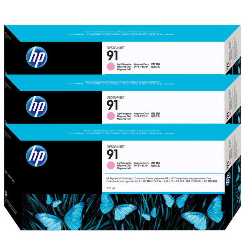 Hp 91-C9487A Açık Kırmızı Orijinal Kartuş 3Lü Paket
